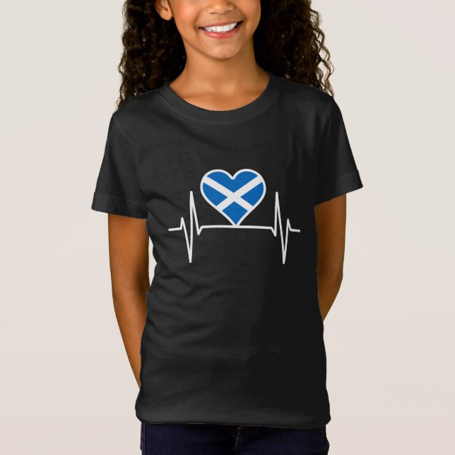 Scotland - Scotland Flag Heartbeat T-Shirt (Front)