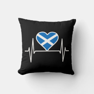 Scotland - Scotland Flag Heartbeat Throw Pillow
