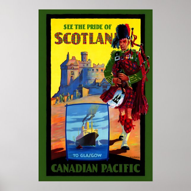 Scotland Scotsman Pipe Player Celtic Edinburgh Poster (Front)