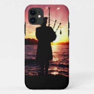 Scotland, Scottish bag pipper pipes sunset iPhone 11 Case