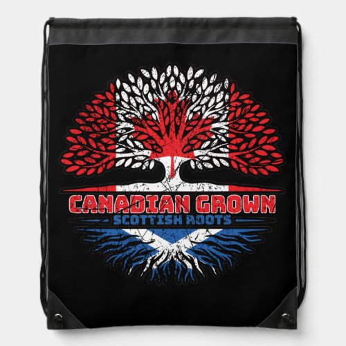 Scotland Scottish Canadian Canada Tree Roots Flag Drawstring Bag