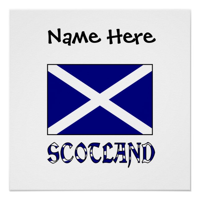 Scotland Scottish Flag Black Personalization  Poster (Front)