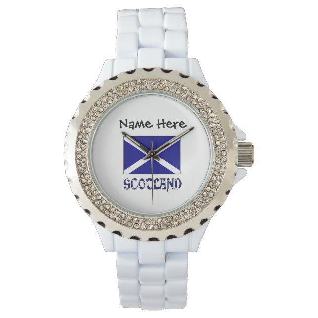 Scotland Scottish Flag Black Personalization  Watch (Front)