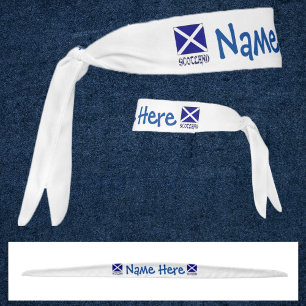Scotland Scottish Flag Blue Personalization Tie Headband