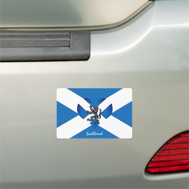 Scotland & Scottish Flag Lion Heart /car travel Car Magnet (In Situ)
