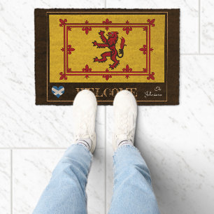Scotland & Scottish Flag, Lion house mat /Welcome