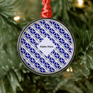 Scotland Scottish Flag Tiled Black Personalization Metal Ornament