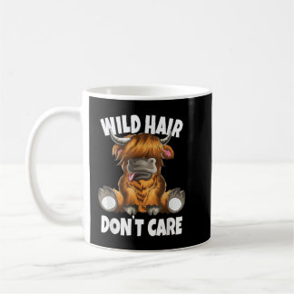 Scotland Scottish Highland Cow Wild Hair Don't Car Coffee Mug