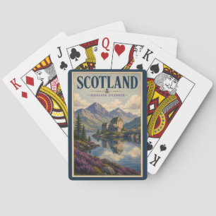 Scotland Scottish Highland Illustration Travel Art Poker Cards