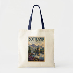 Scotland Scottish Highland Illustration Travel Art Tote Bag