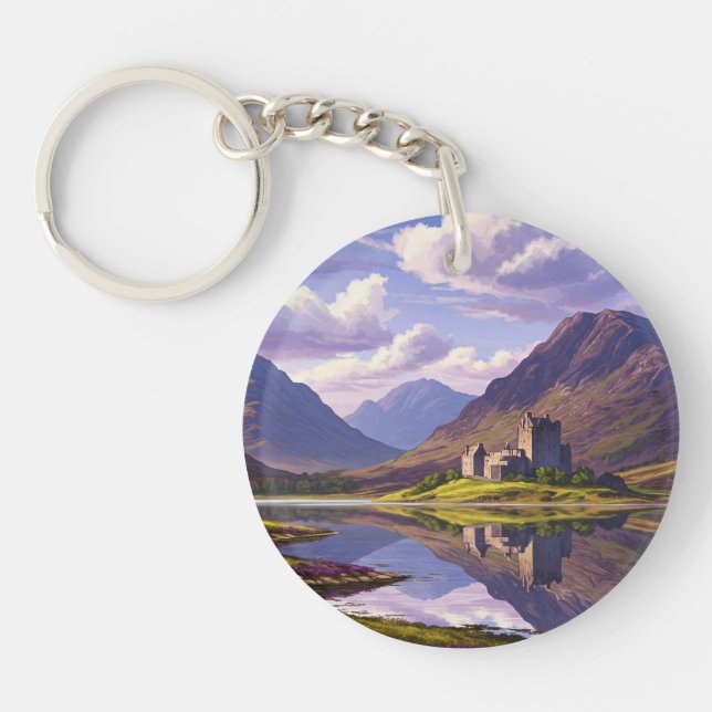 Scotland Scottish Highlands Castle Travel Keychain (Front)