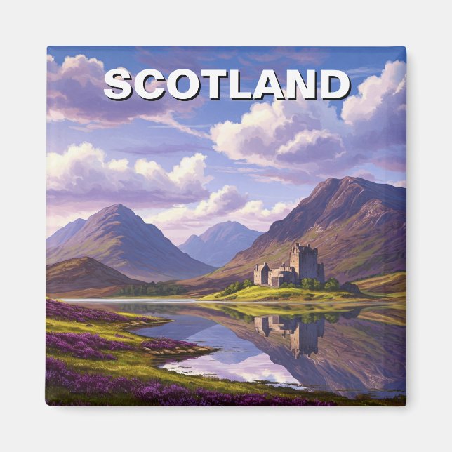 Scotland Scottish Highlands Castle Travel Magnet (Front)