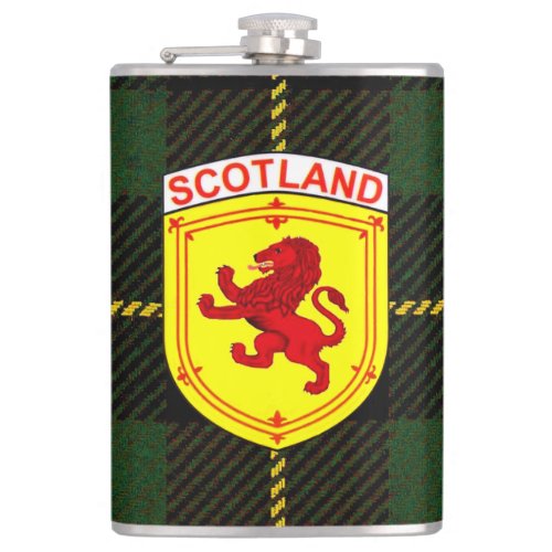 Scotland Scottish Rampant lion badgecrest Hip Flask