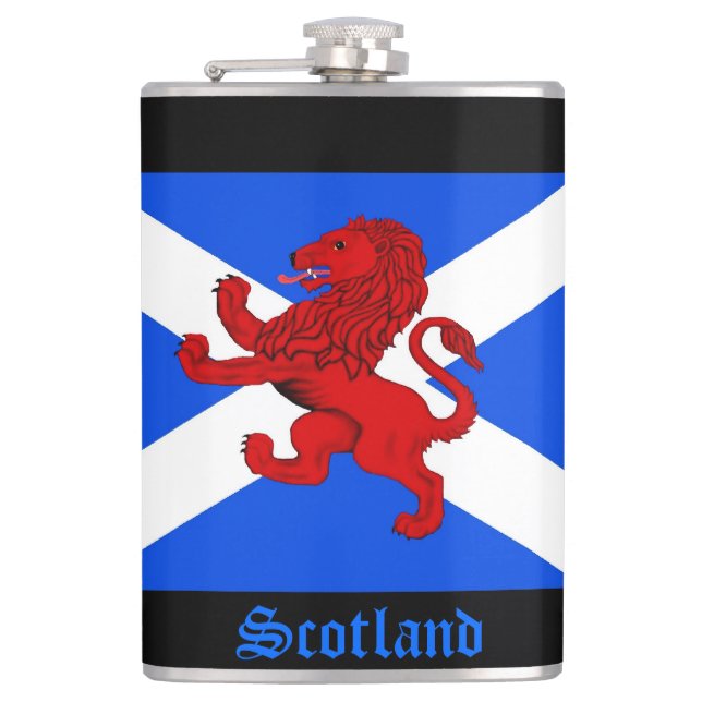 Scotland Scottish Rampant lion, Saint Andrews flag Flask (Front)