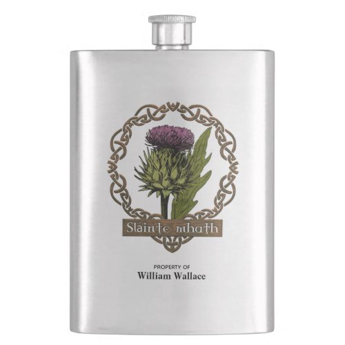 Scotland Scottish Thistle and Scots Gaelic Toast Flask