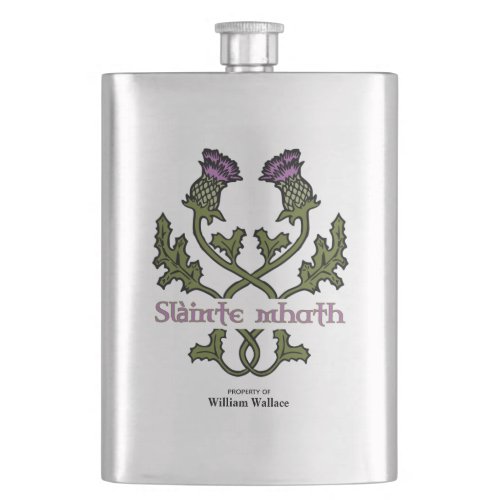 Scotland Scottish Thistle and Scots Gaelic Toast Flask