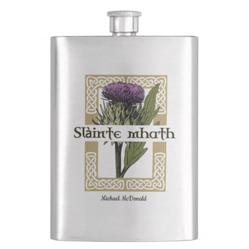 Scotland Scottish Thistle and Scots Gaelic Toast Flask