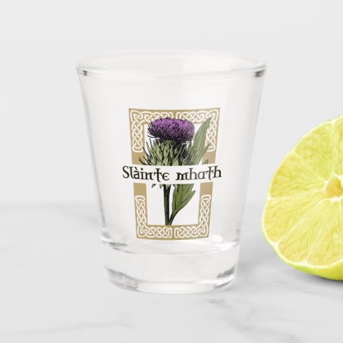 Scotland Scottish Thistle and Scots Gaelic Toast Shot Glass