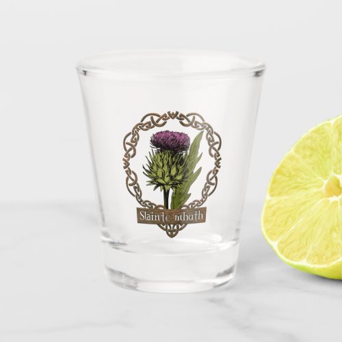 Scotland Scottish Thistle and Scots Gaelic Toast Shot Glass