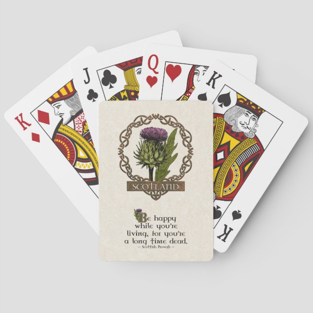 Scotland Scottish Thistle Celtic Knots  Poker Cards (Back)