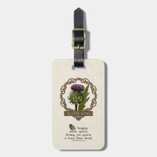 Scotland Scottish Thistle Celtic Knots Proverb Luggage Tag