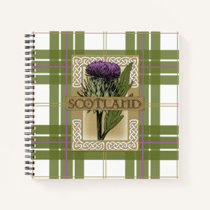 Scotland Scottish Thistle Gold Celtic Knots Notebook