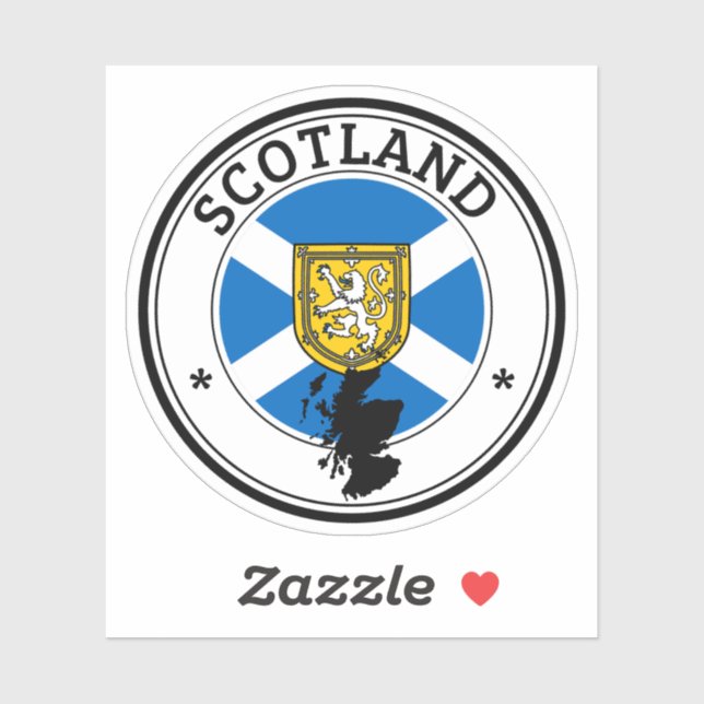 Scotland Seal Sticker Round Flag For Laptop Book.. (Sheet)
