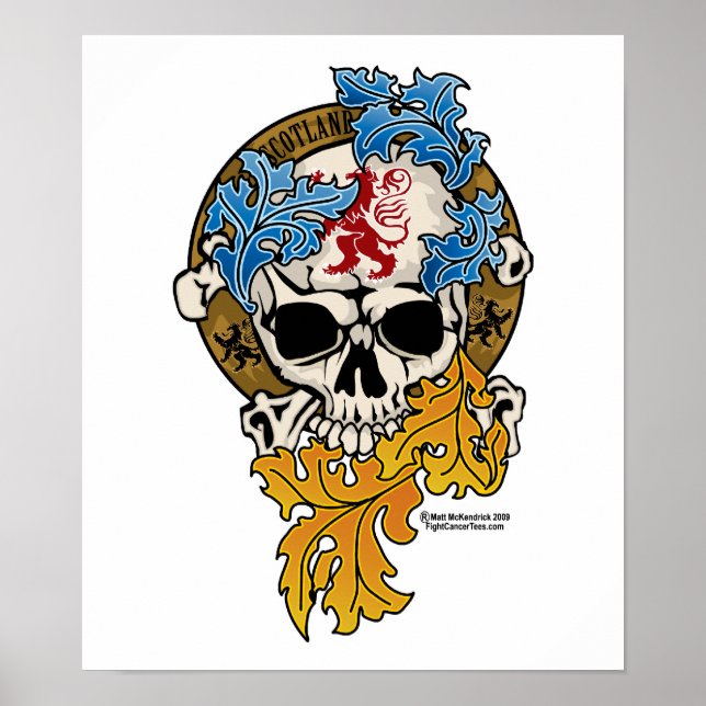 Scotland Skull Tattoo Poster (Front)