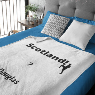 Scotland Soccer, customizable Fleece Blanket