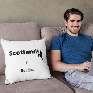 Scotland Soccer, customizable Throw Pillow