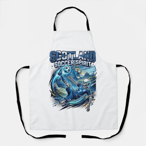 Scotland Soccer Spirit Skeleton Striker Nations Pr Apron