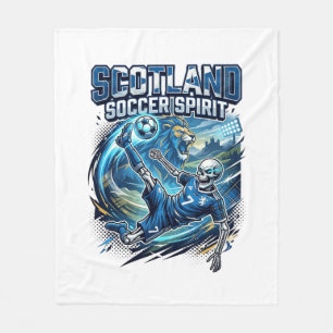 Scotland Soccer Spirit Skeleton Striker Nations Pr Fleece Blanket