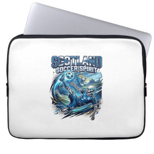 Scotland Soccer Spirit Skeleton Striker Nations Pr Laptop Sleeve