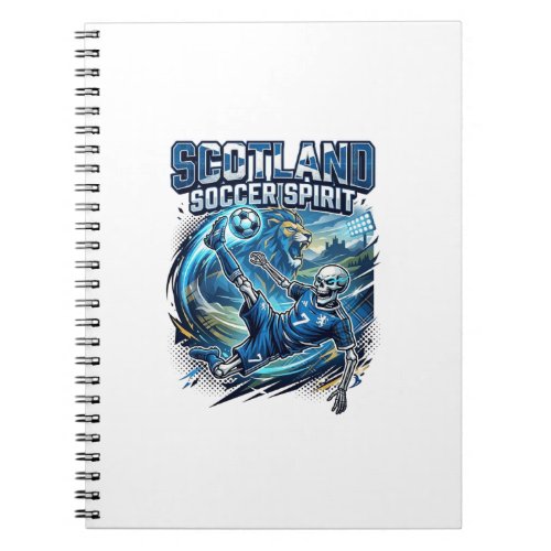 Scotland Soccer Spirit Skeleton Striker Nations Pr Notebook