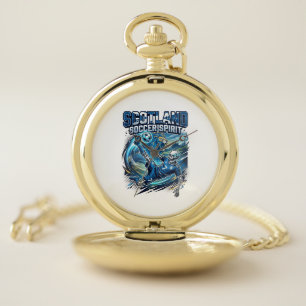 Scotland Soccer Spirit Skeleton Striker Nations Pr Pocket Watch