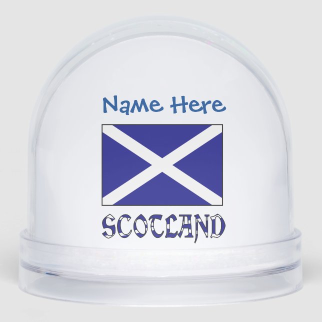 Scotland St. Andrew's Cross Flag Blue Personalized Snow Globe (Front)