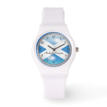 Scotland St Andrews Saltire Cabochon Effect .. Watch by Rosemariesw at Zazzle