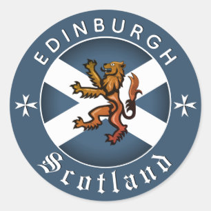 Scotland Sticker, Edinburgh, Scottish Flag Classic Round Sticker