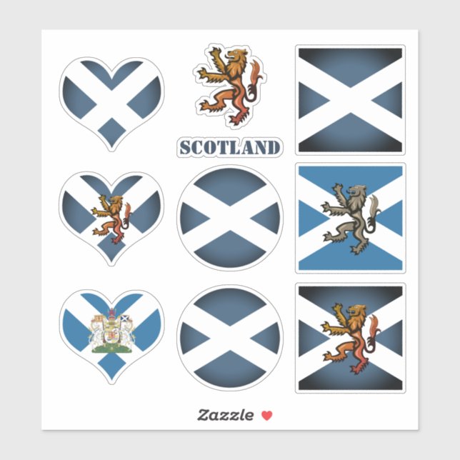 Scotland stickers, Scottish Flag Lion Heart /sport Sticker (Sheet)