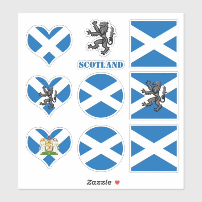 Scotland stickers, Scottish Flag Lion Heart /sport Sticker (Sheet)
