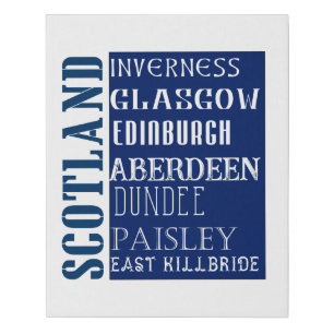 Scotland Subway Word Art Faux Canvas Print