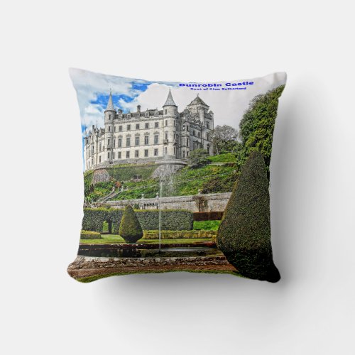 Scotland Sutherland Clan Dunrobin Castle Throw Pillow