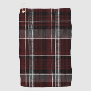 Scotland Tartan Burgundy Grey Celtic Plaid Golf Towel