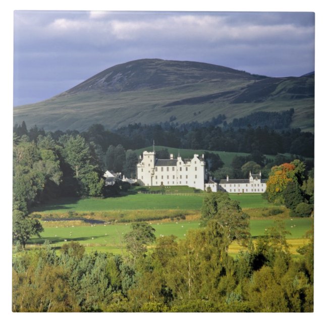 Scotland, Tayside, Blair Castle. In an emerald Ceramic Tile (Front)