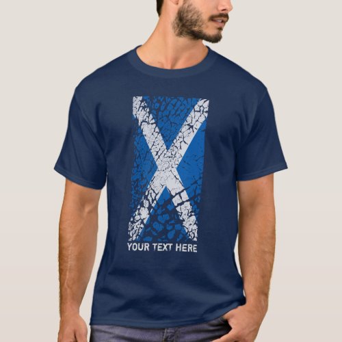 Scotland Text  Distressed Scottish Flag T_Shirt