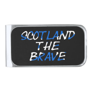 Scotland The Brave on Scottish Flag mct Silver Finish Money Clip