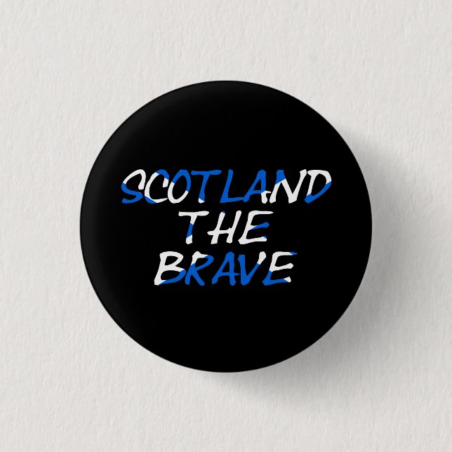 Scotland The Brave on Scottish Flag pbt Button (Front)
