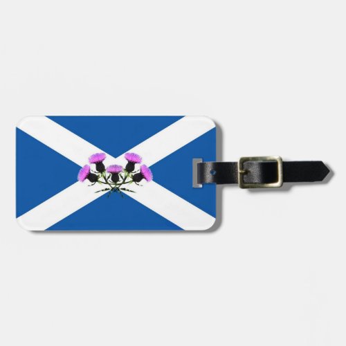 Scotland thistle flowerSaint Andrews flag emblem Luggage Tag