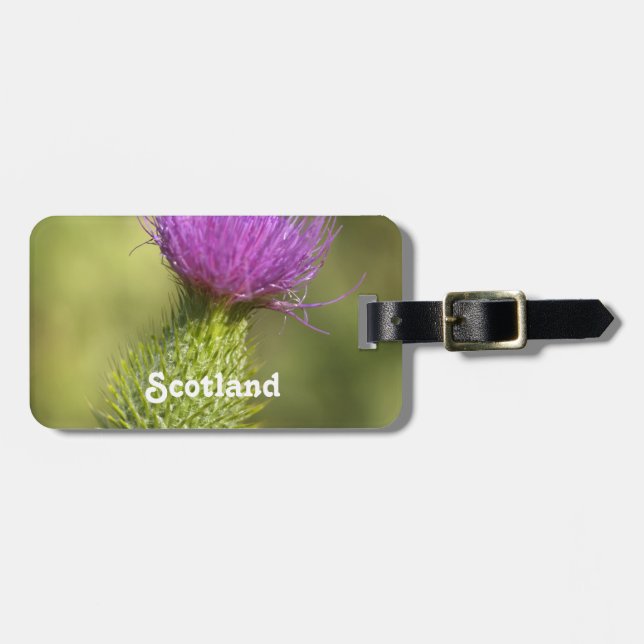 Scotland Thistle Luggage Tag (Front Horizontal)