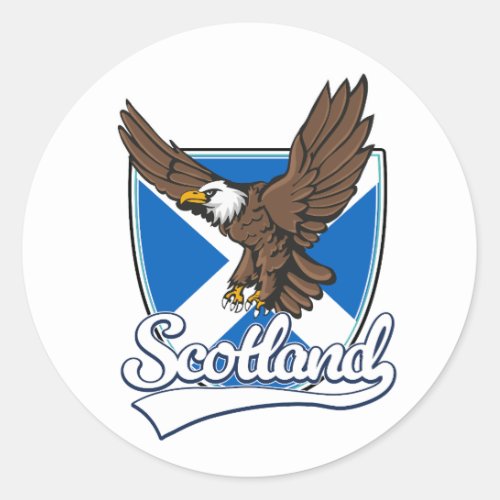 Scotland travel logo classic round sticker